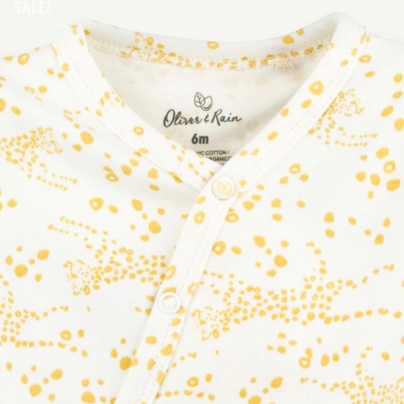 🔥3/$24 Oliver&Rain Gold Cheetah Baby Kimono - Picture 2 of 10